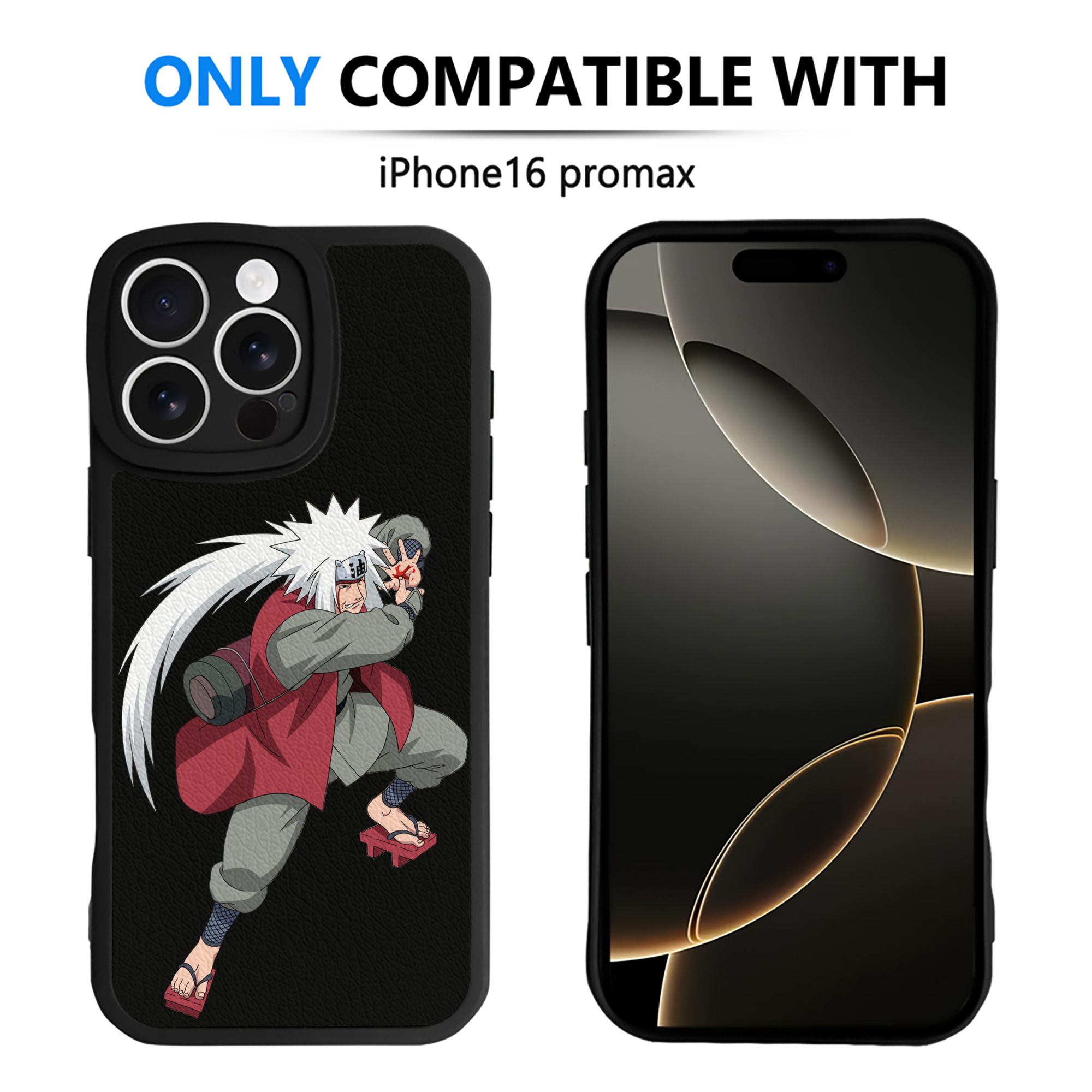（画像用） NARUTO -ナルト- 自来也（じらいや） Jiraiya 【iPhone 16シリーズ対応】シリコンスマホケース（レザー調） 材質：シリコン
